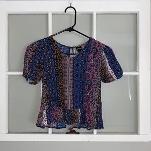Girls Blouse Multi Print Boho